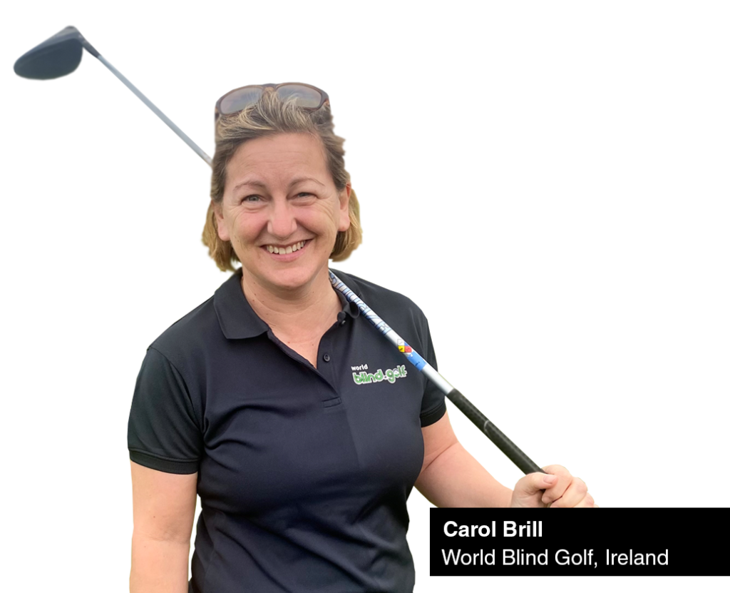 Image of Carol Brill from Ireland - World Blind Golf - inclusion and integration for blind and low vision golfers